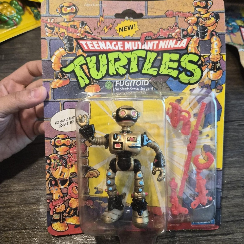 Vintage 1990 TMNT Fugitoid Action Figure Sealed on Card Playmates #5109 Rare